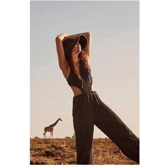 Free People Movement Take Your Best Shot Jumpsuit in Black Size Small - Picture 4 of 10